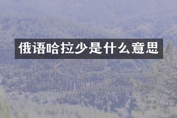 俄语哈拉少是什么意思