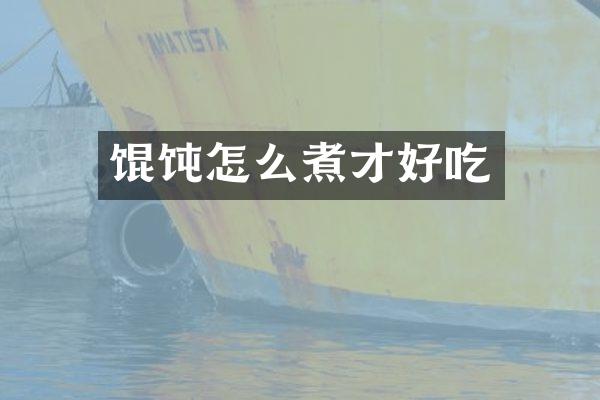 馄饨怎么煮才好吃