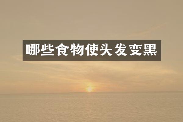 哪些食物使头发变黑