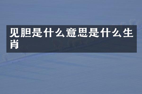 见胆是什么意思是什么生肖
