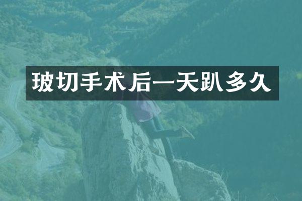 玻切手术后一天趴多久