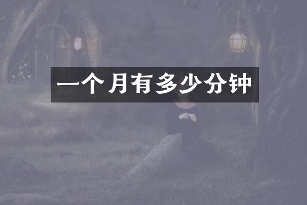 一个月有多少分钟