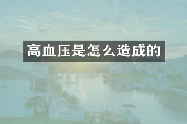 高血压是怎么造成的