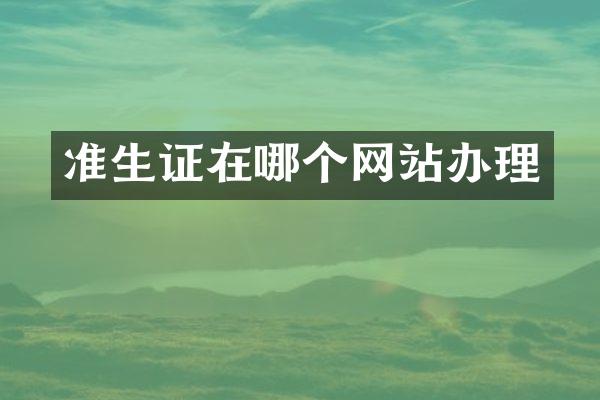 准生证在哪个网站办理