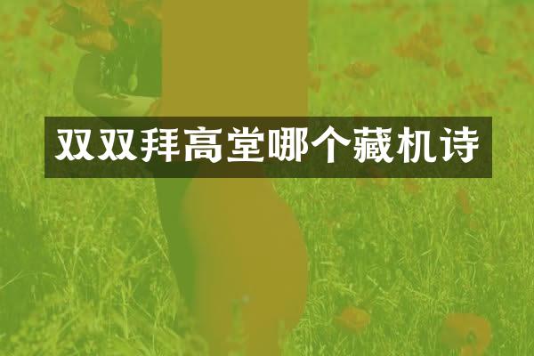 双双拜高堂哪个藏机诗