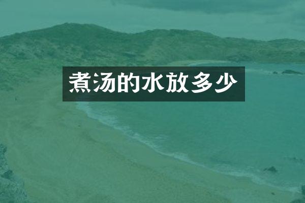煮汤的水放多少