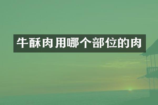 牛酥肉用哪个部位的肉