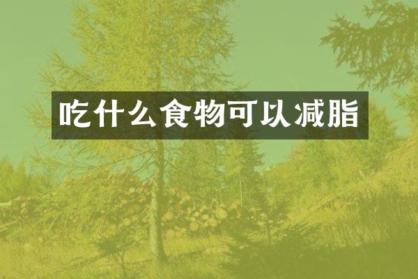 吃什么食物可以减脂