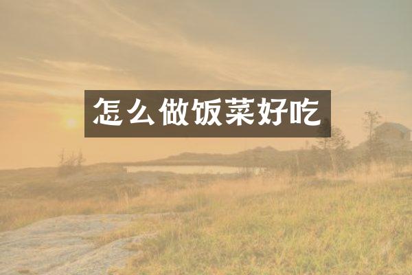 怎么做饭菜好吃