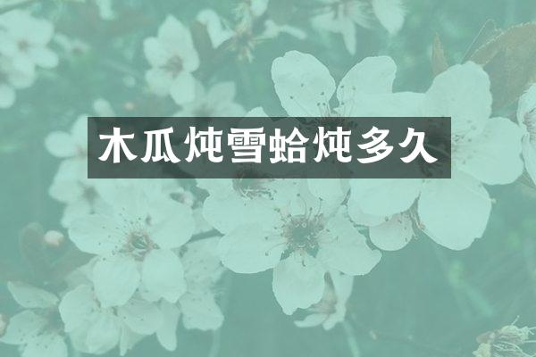 木瓜炖雪蛤炖多久