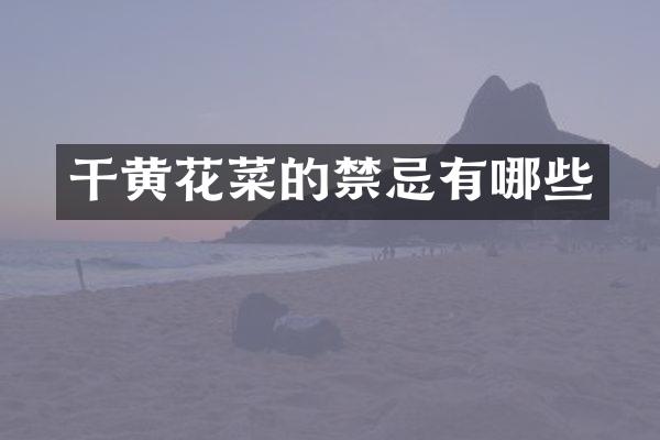 干黄花菜的禁忌有哪些