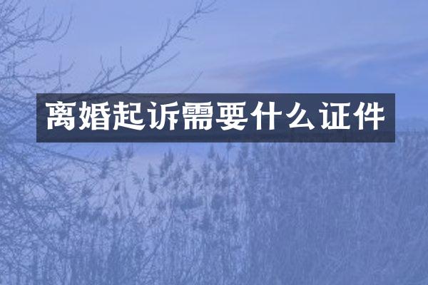 离婚起诉需要什么证件