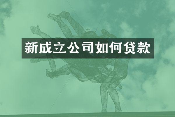 新成立公司如何贷款