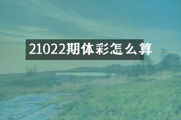 21022期体彩怎么算