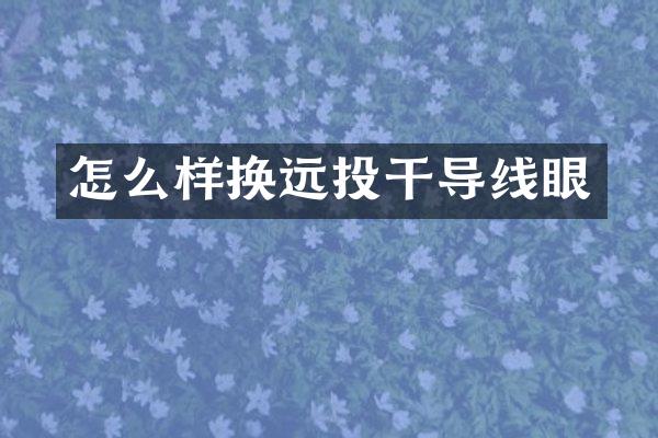 怎么样换远投干导线眼