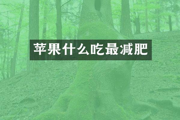 苹果什么吃最减肥