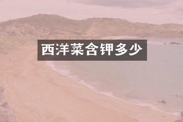 西洋菜含钾多少