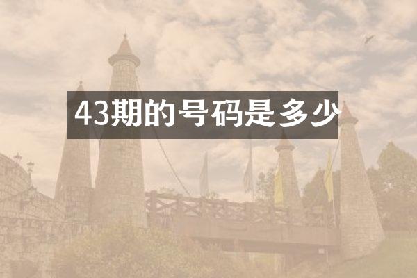 43期的号码是多少
