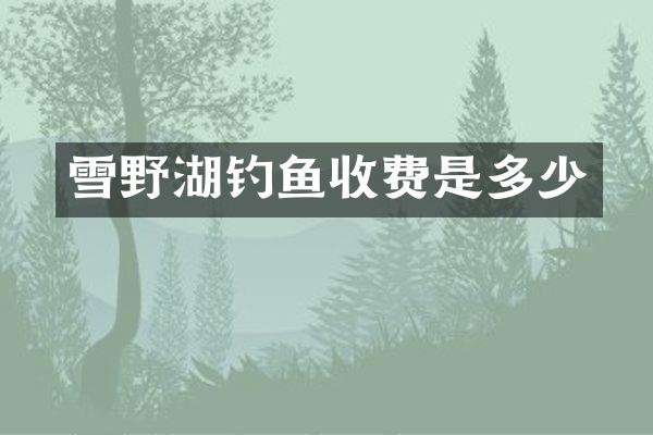 雪野湖钓鱼收费是多少