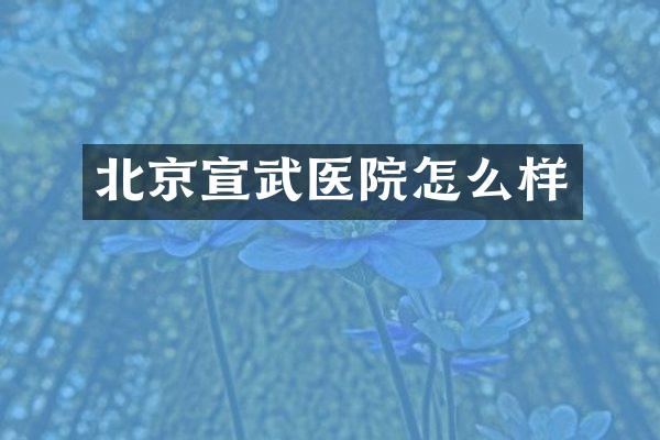 北京宣武医院怎么样
