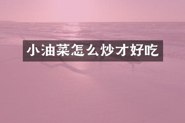 小油菜怎么炒才好吃