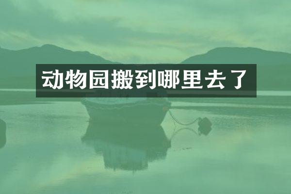 动物园搬到哪里去了