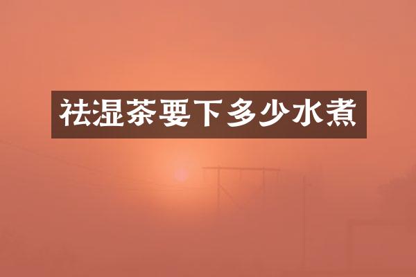 祛湿茶要下多少水煮