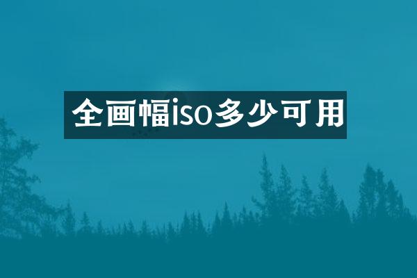 全画幅iso多少可用