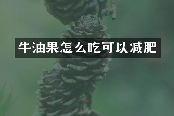 牛油果怎么吃可以减肥