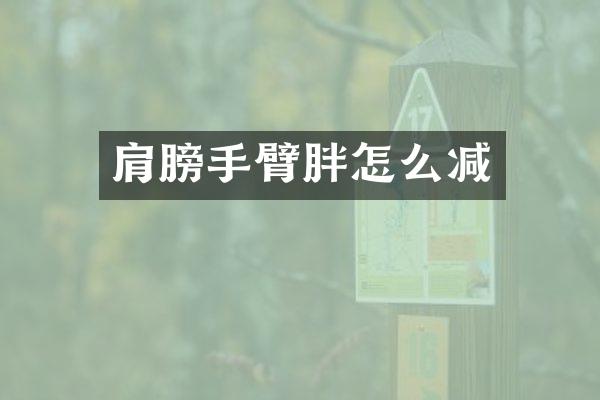 肩膀手臂胖怎么减