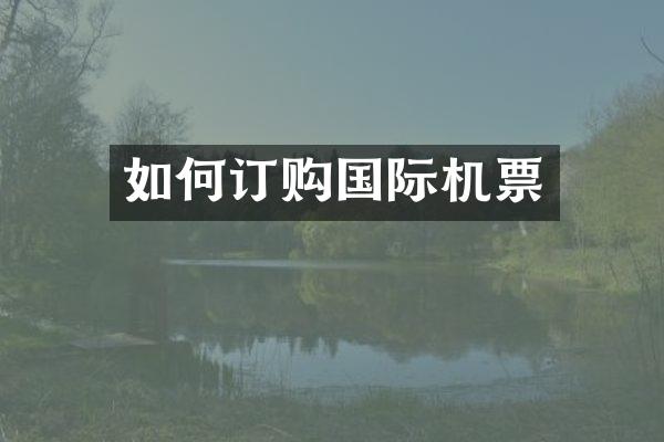 如何订购国际机票