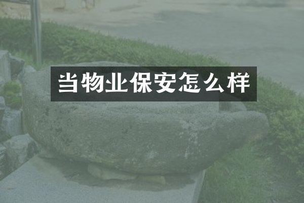 当物业保安怎么样