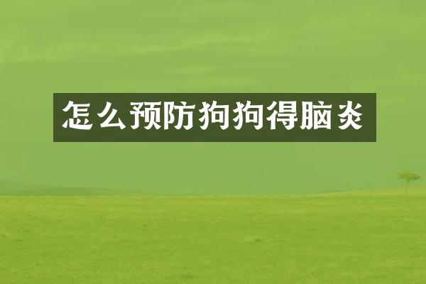 怎么预防狗狗得脑炎