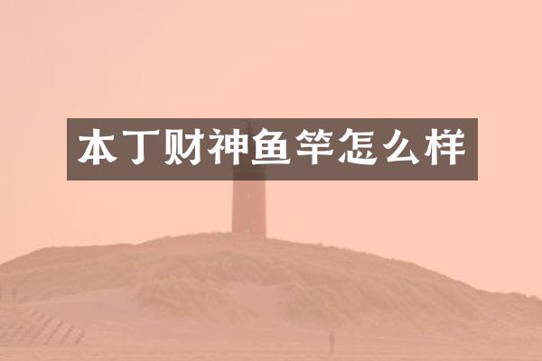 本丁财神鱼竿怎么样