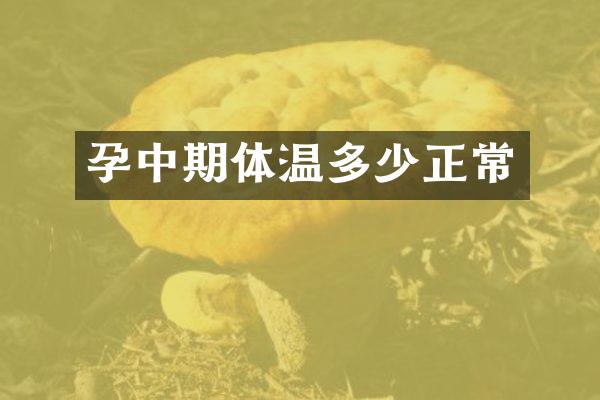 孕中期体温多少正常