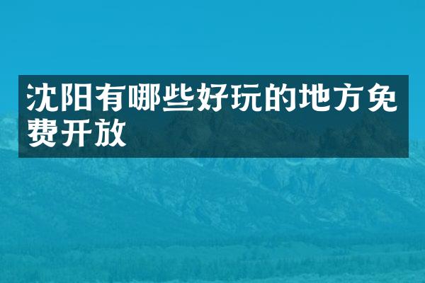 沈阳有哪些好玩的地方免费开放