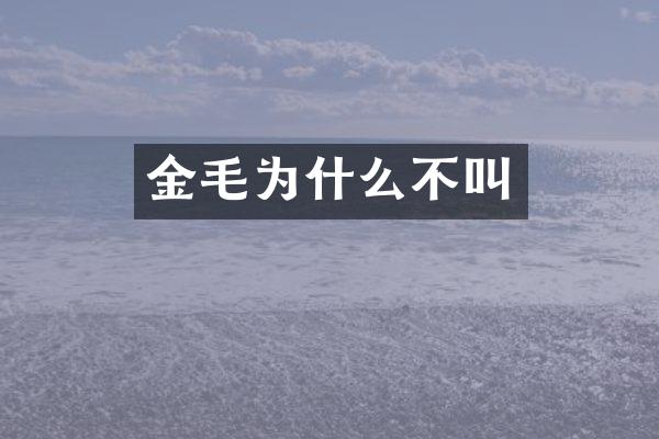 金毛为什么不叫