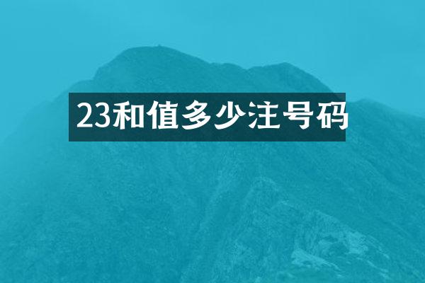 23和值多少注号码