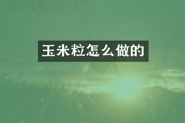 玉米粒怎么做的