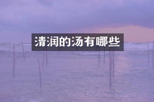 清润的汤有哪些