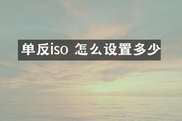 单反iso 怎么设置多少