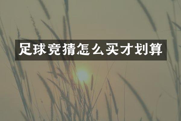 足球竞猜怎么买才划算