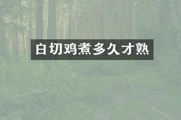 白切鸡煮多久才熟