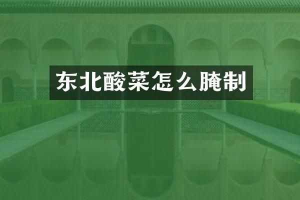 东北酸菜怎么腌制