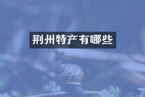 荆州特产有哪些