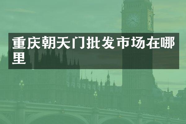 重庆朝天门批发市场在哪里