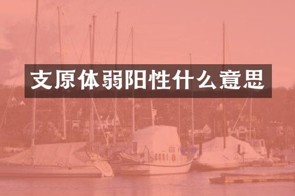 支原体弱阳性什么意思