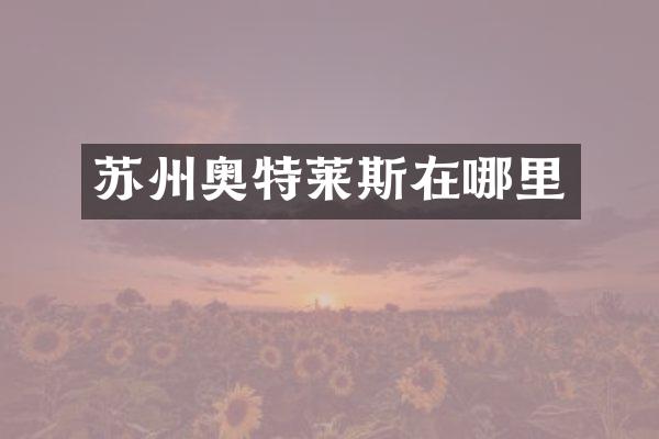 苏州奥特莱斯在哪里