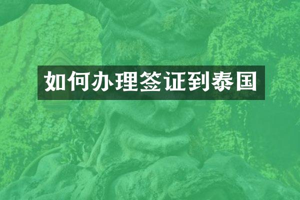 如何办理签证到泰国