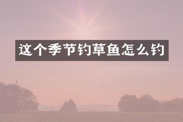 这个季节钓草鱼怎么钓
